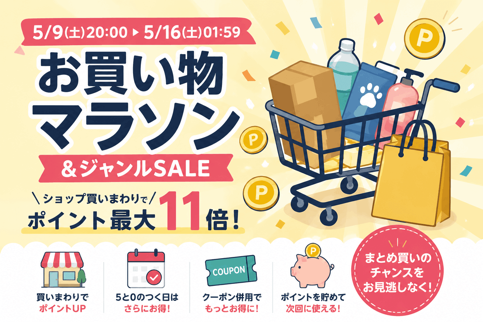 【2026】楽天ショッピングマラソン 09/05〜16/05：楽天で買い物するときのコツとポイント最適化