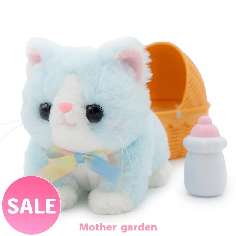 セールSALE 動く猫ぬいぐるみ 動くおもちゃ さわって ねこちゃん＆バスケット お世話 人形 お世話ごっこ ねこ猫 ぬいぐるみ 猫 ぬいぐるみ