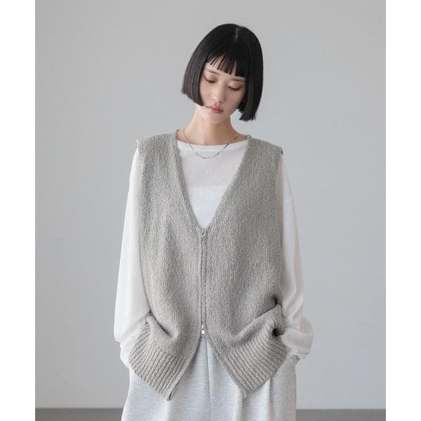 ベスト ジレ ラメスラブＺＩＰベスト　644675 レディース