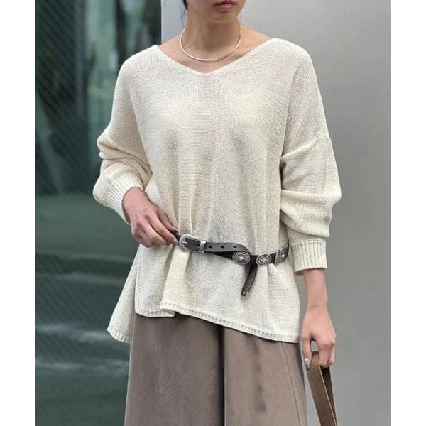 ニット セーター 「手洗い可」コットンメッシュプルオーバー レディース