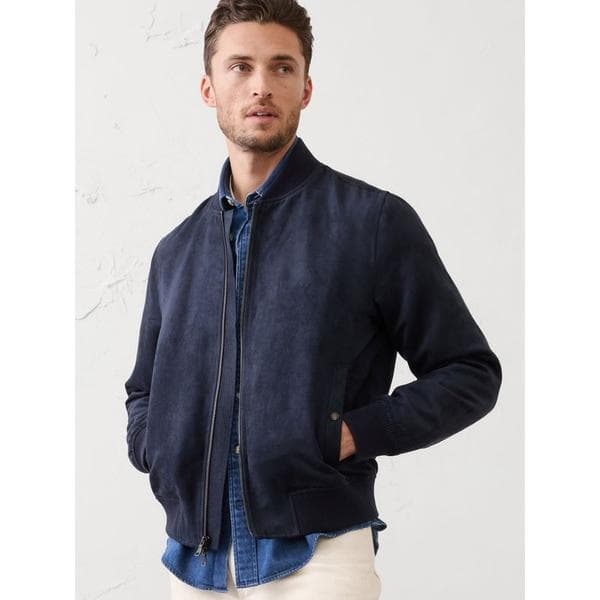 ブルゾン アウター BANANA REPUBLIC FACTORY STORE　　ヴィーガン スエード ボンバー メンズ