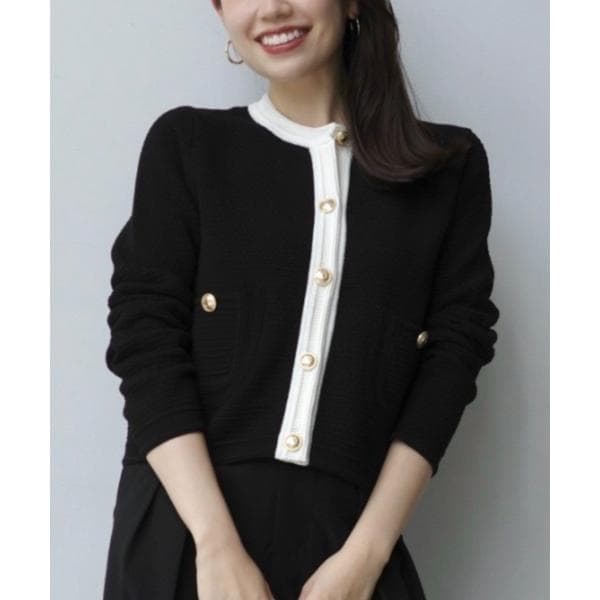 ジャケット ノーカラージャケット 「ZOZO限定カラー」ノーカラーラーベンニットジャケット レディース