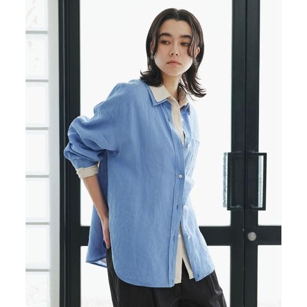 ブラウス シャツ 「結論シリーズ」リネン2WAYシャツ「size SHORTあり」 レディース