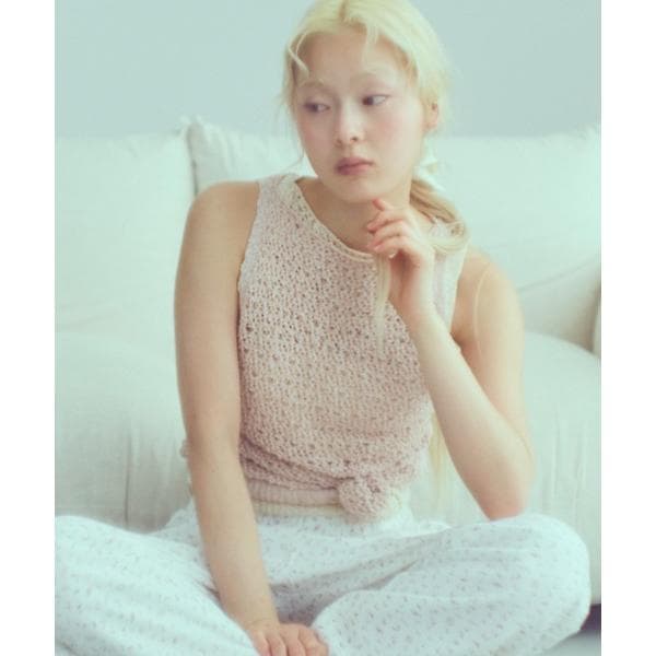 ニット セーター Slub Mesh Knit Tank レディース