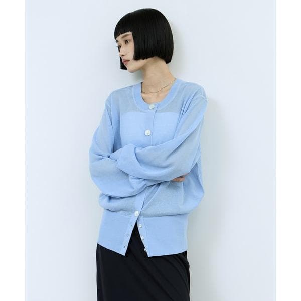 カーディガン 「WEB限定」シアークルーネックカーディガン レディース