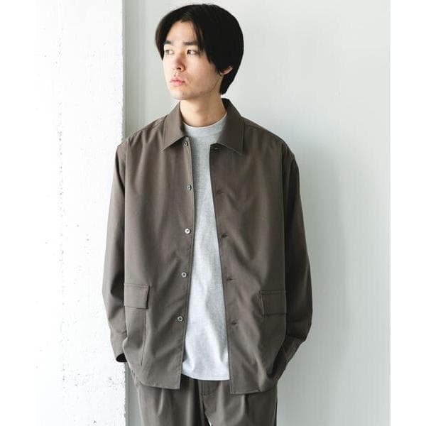 シャツ ウールライクシャツジャケット メンズ