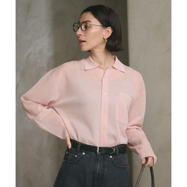 カーディガン ミラノリブ シャツカーディガン ウォッシャブル レディース