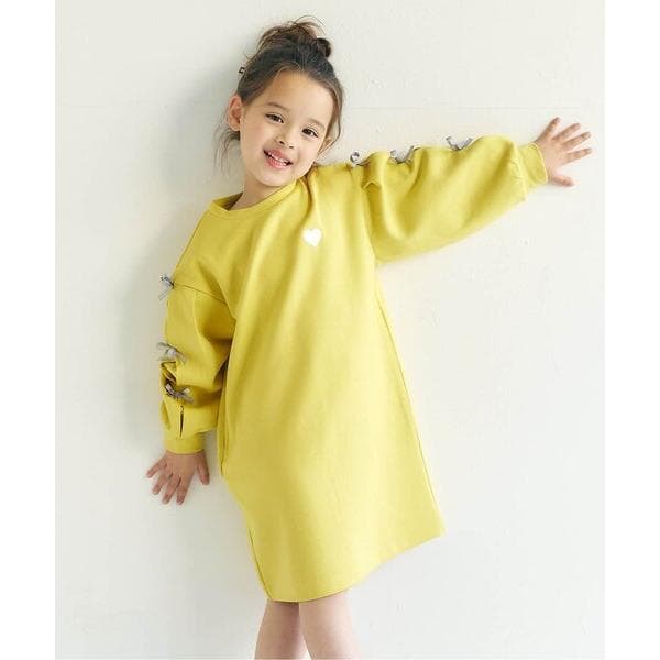 ワンピース 袖リボンワンピース キッズ 子供服 女の子