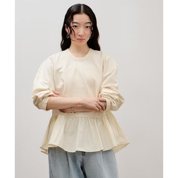 tシャツ ラグランスリーブペプラムプルオーバー レディース