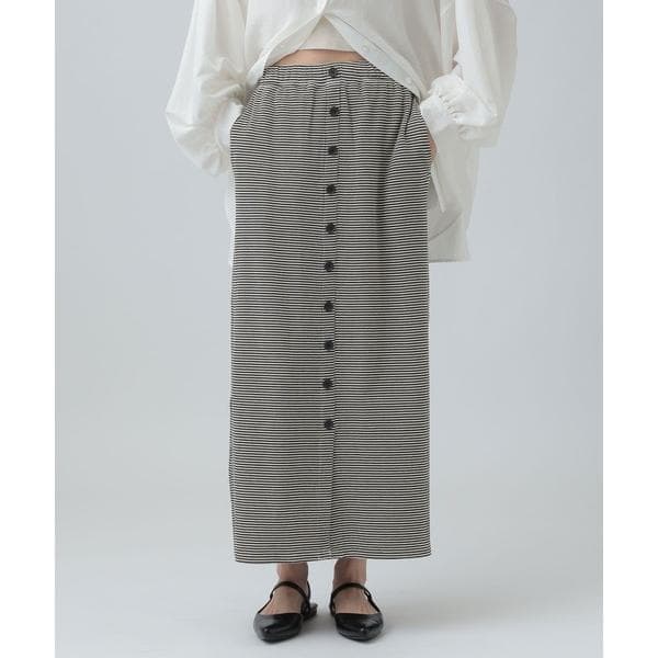 スカート フロントボタンワッフルスカート　601355