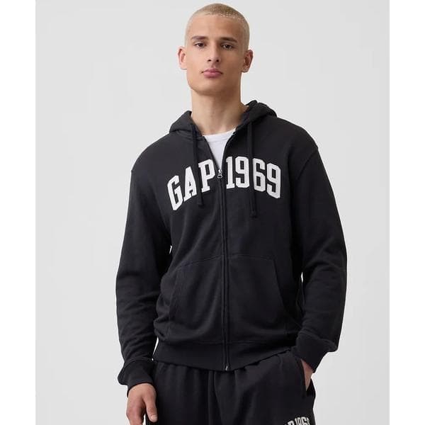 パーカー フレンチテリー リラックスフィット GAP1969ロゴ ジップアップパーカー メンズ レディース