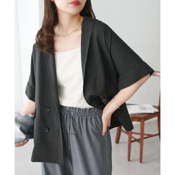 ブラウス シャツ テックリネン半袖シャツジャケット「WEB限定」 レディース
