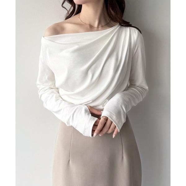 tシャツ 薄手ドレープトップス レディース