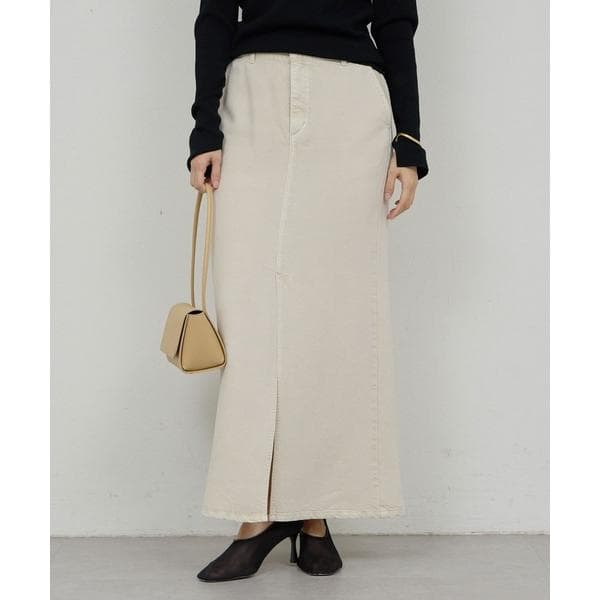 スカート 「セットアップ対応」リヨセルスリットスカート