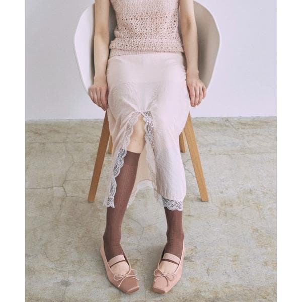 スカート Vintage Lace-trim Skirt