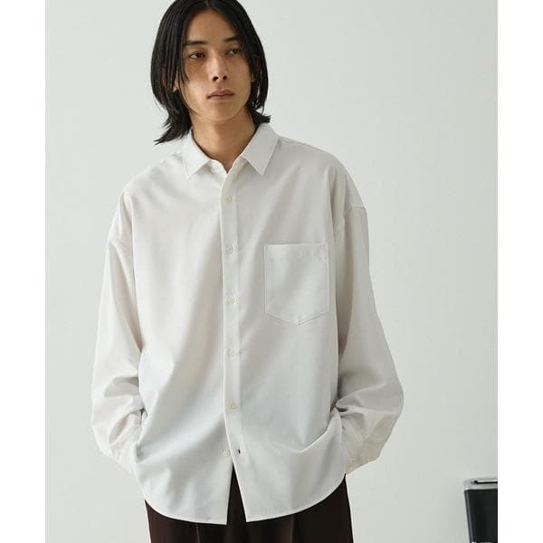 シャツ 「速乾・UVカット・イージーケア」ウールライクファブリック コンフォートリラックスレギュラーカラーシャツ メンズ レディース