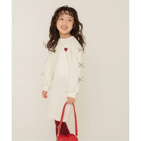 ワンピース 「WEB限定/ジュニア対応」袖リボンワンピース キッズ 子供服 女の子