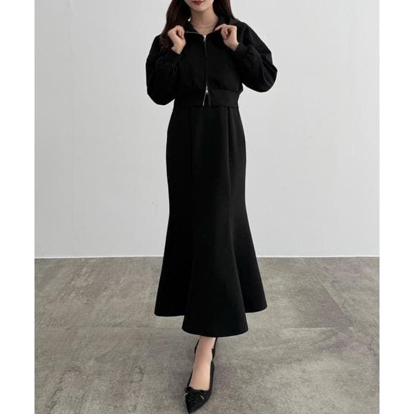 セットアップ ショートパーカー＋マーメイドキャミワンピースＳＥＴ レディース