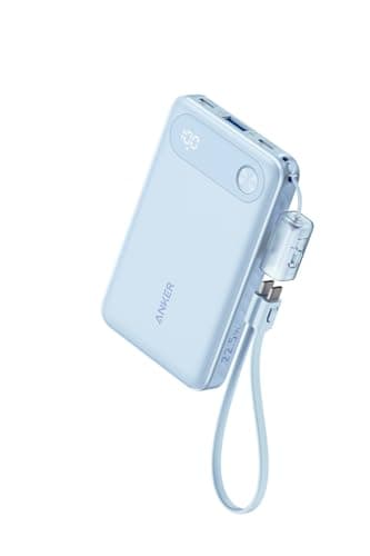 Anker Power Bank (10000mAh, 22.5W) (モバイルバッテリー 10000mAh 最大22.5W出力 USB-C & USB-C ケーブル付属 ディスプレイ搭載) 【PD/PowerIQ搭載/PSE技術基準適合】iPhone 17 / 16 / 15 Android iPad その他各種機器対応 (ブルー)