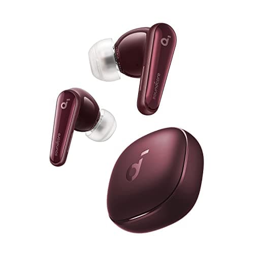 Anker Soundcore Liberty 4（ワイヤレスイヤホン Bluetooth 5.3）【完全ワイヤレスイヤホン/ウルトラノイズキャンセリング 2.0 / 3Dオーディオ / ワイヤレス充電/マルチポイント接続/外音取り込み / 最大28時間再生 / ハイレゾ / IPX4防水規格 / ヘルスモニタリング/PSE技術基準適合】ワインレッド