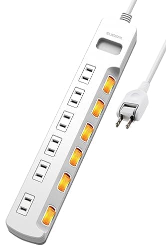 エレコム 延長コード 電源タップ 6個口 3m 個別スイッチ ホワイト T-K6A-2630WH(1個)