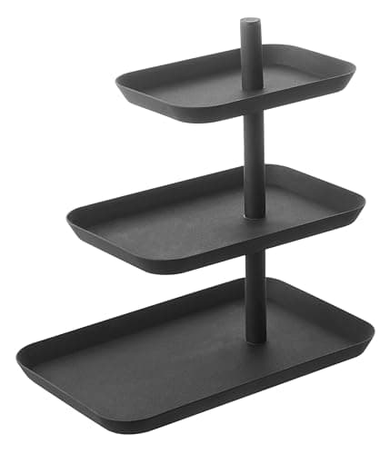 山崎実業 tower タワー アクセサリー 3段トレー ブラック 4725 ｜ 小物入れ アクセサリー収納 メガネ スマホ 腕時計 鍵 ネックレス