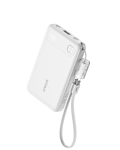 Anker Power Bank (10000mAh, 22.5W) 【アップグレード版】(モバイルバッテリー 10000mAh 最大22.5W出力 USB-C & USB-C ケーブル付属 ディスプレイ搭載) 【PD/PowerIQ搭載/PSE技術基準適合】iPhone 17 / 16 / 15 Android iPad その他各種機器対応 (ホワイト)