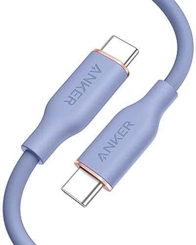 Anker PowerLine III Flow USB-C & USB-C ケーブル Anker絡まないケーブル USB PD対応 シリコン素材採用240W iPhone 17 / 16 / 15 Galaxy iPad Pro/Air MacBook Pro/Air 各種対応 (1.8m ラベンダーグレー)