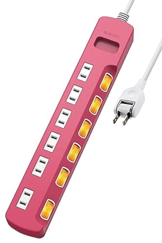 エレコム 延長コード 電源タップ 6個口 3m 個別スイッチ ピンク T-K6A-2630PN(1個)