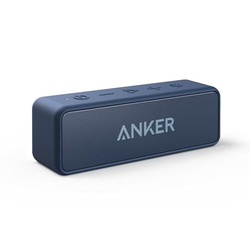 Anker Soundcore 2 (USB Type-C充電 Bluetooth スピーカー 12W出力 24時間連続再生)【ワイヤレスステレオ対応/小型/強化された低音 / IPX7防水規格 / デュアルドライバー/マイク内蔵/バッテリー内蔵/ポータブル】(ネイビー)