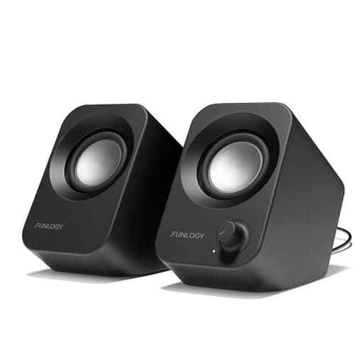 FUNLOGY Speaker PC Speaker 14W Stereo USB Powered Deep Bass AUX 3.5mm Black