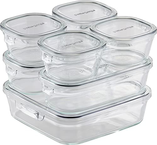 iwaki Heat-Resistant Glass Storage Container Cool Gray System Set Pack & Range PC-PRN7GY2