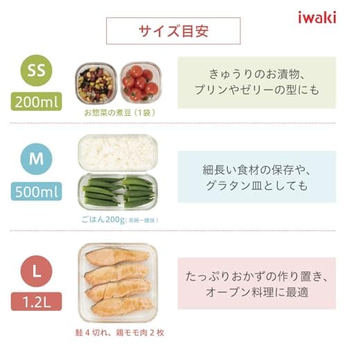 iwaki Heat-Resistant Glass Storage Container Cool Gray System Set Pack & Range PC-PRN7GY2 3