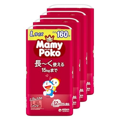 【パンツ Lサイズ】マミーポコ パンツ ドラえもん オムツ (9~15kg)160枚(40枚×4) [ケース品]