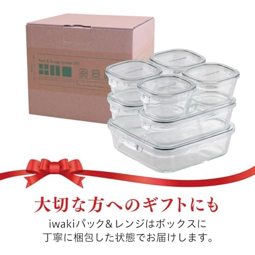 iwaki Heat-Resistant Glass Storage Container Cool Gray System Set Pack & Range PC-PRN7GY2 8