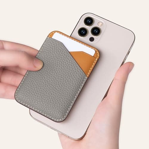 [COGURE] コグレ カードケース MagSafeウォレット 背面ポケット 本革 スリム 強力マグネット内蔵 iPhone16/15/14/13/12 Pro Plus Promax 対応 MagSafe搭載ケース対応 ギフトボックス付き COPMCH ブルーリン+ゴールドブラウン 6