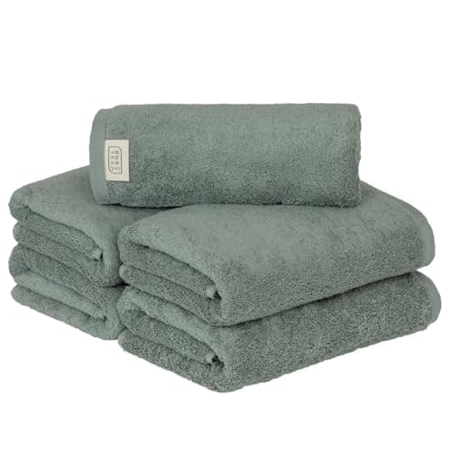 Towel Kenkyujo Volume Rich #003 Mini Bath Towel Dusty Green 5-Pack