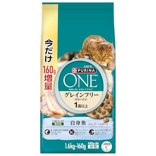 ピュリナ ワン ドライ グレインフリー 白身魚 1.6kg+160g増量パック440gx4袋