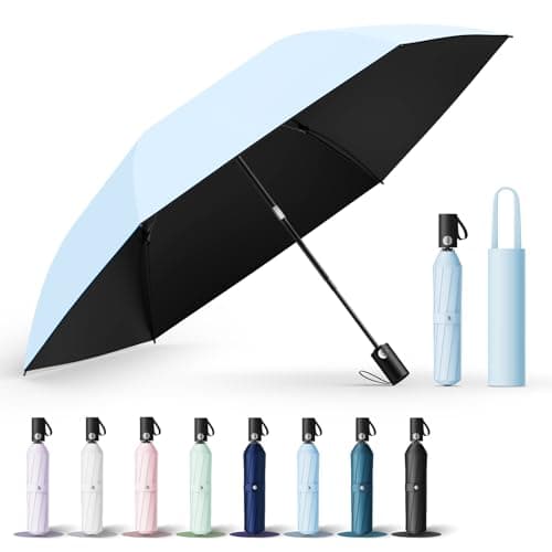 UPEB UV Cut 100 Folding Sun Umbrella Blockout Heat Shield Lightweight Windproof Water-Repellent All-Weather