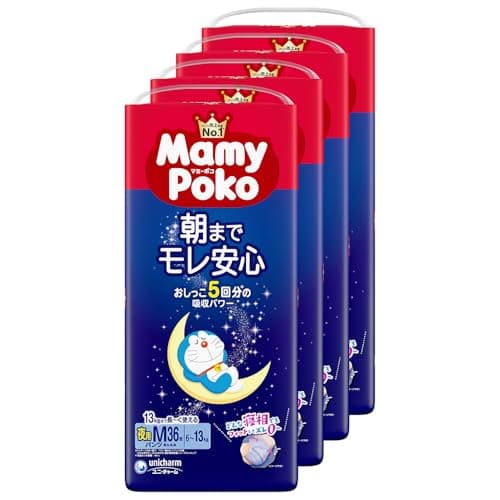 マミーポコ 夜用パンツ M 6kg〜13kg 紙おむつ パンツ ( 36枚入×4袋 )/ マミーポコ夜用パンツ