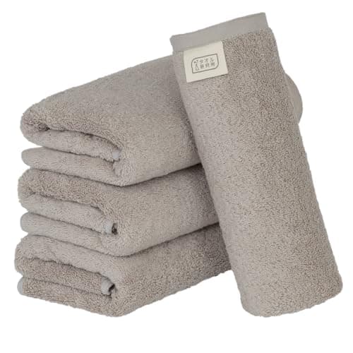 Tauru Kenkyujo Big Face Towel #003 Light Gray 4-Pack