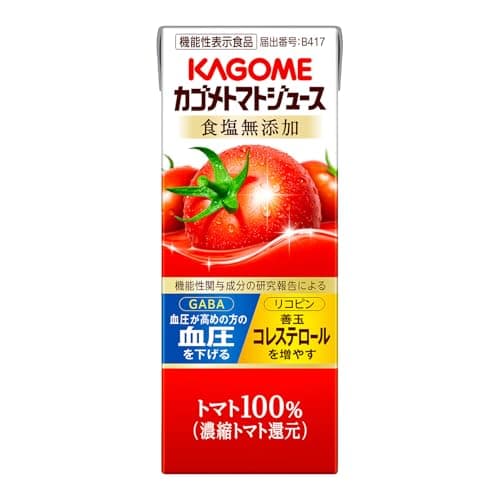 KAGOME Tomato Juice Unsalted 200ml Paper Pack ×24