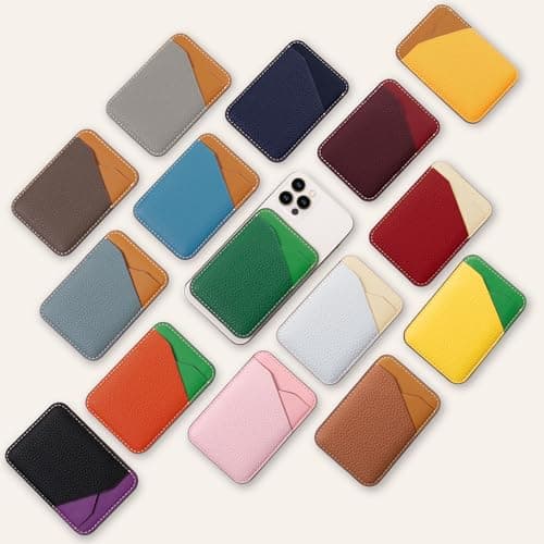 [COGURE] コグレ カードケース MagSafeウォレット 背面ポケット 本革 スリム 強力マグネット内蔵 iPhone16/15/14/13/12 Pro Plus Promax 対応 MagSafe搭載ケース対応 ギフトボックス付き COPMCH ブルーリン+ゴールドブラウン 4