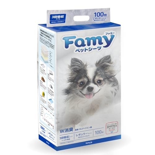 Famy ファミー ペットシーツ JPPMA認証 厚型 レギュラー 100枚入り あつ型 3回吸収タイプ