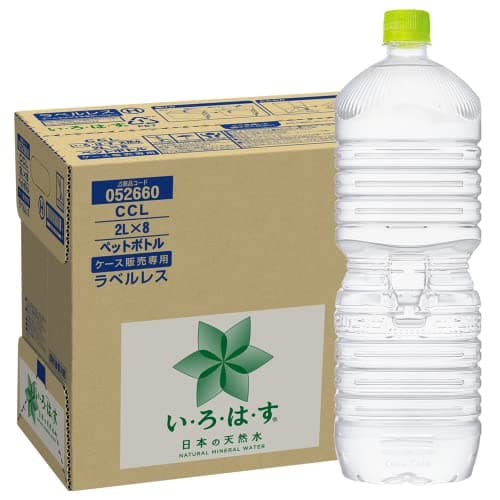 CCL い・ろ・は・すラベルレス 2LPET ×8本 ミネラルウォーター 無味