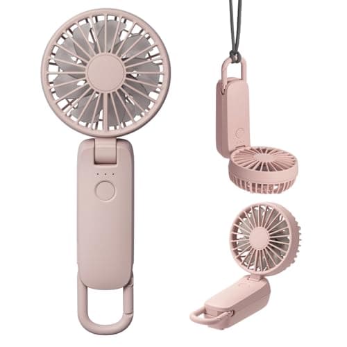 RHYTHM 2026 Handheld Fan Big Airflow Quiet 3-Way (Handheld, Neck, Tabletop) Pink 9ZF042AZ13