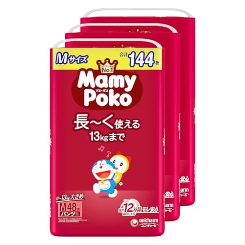 【パンツ Mサイズ】マミーポコ パンツ ドラえもん オムツ（6~13kg）144枚（48枚×3）［ケース品］