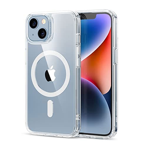 【米軍MIL規格・Magsafe対応】ESR いPhone14 ケース iPhone13 ケース 傷に強い背面 ワイヤレス充電 ストラップホール付き エアガードコーナー 指紋防止 滑り止め あいふぉん14 iPhone13対応 スマホケース HaloLock搭載 ハイブリッド磁気 iPhone14 ケース クリア Classicシリーズ