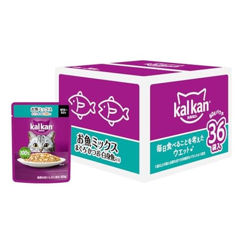 カルカン パウチ 成猫用 60g×36袋 お魚ミックス まぐろ・かつお・白身魚入り ウェットフード