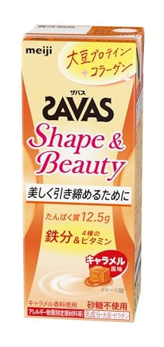 SAVAS（ザバス）Shape＆Beauty キャラメル風味 200ml×24本 明治